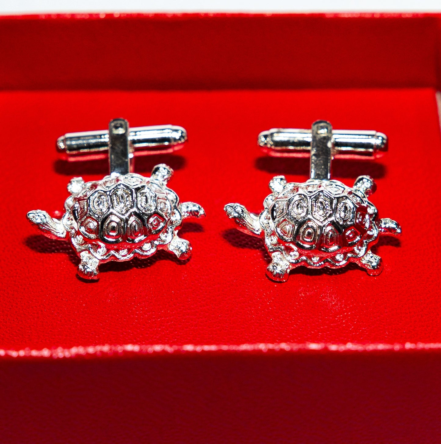 Silver Turtle Cuff Links