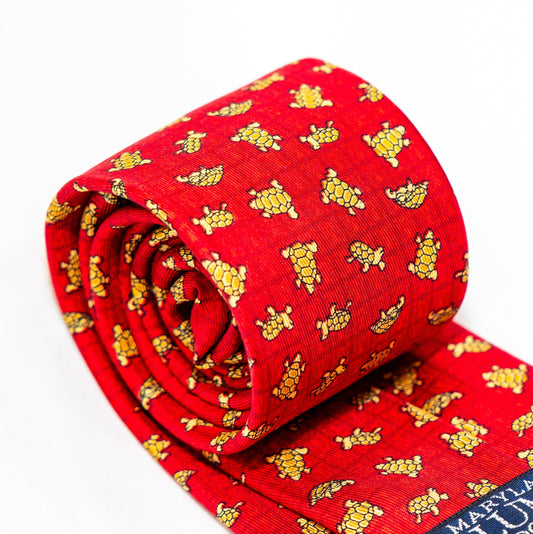 Maryland Red Tie with Turtles