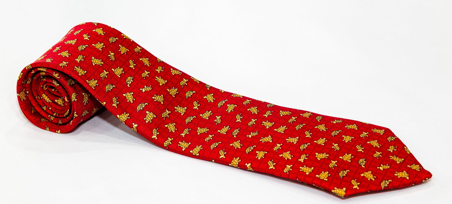 Maryland Red Tie with Turtles